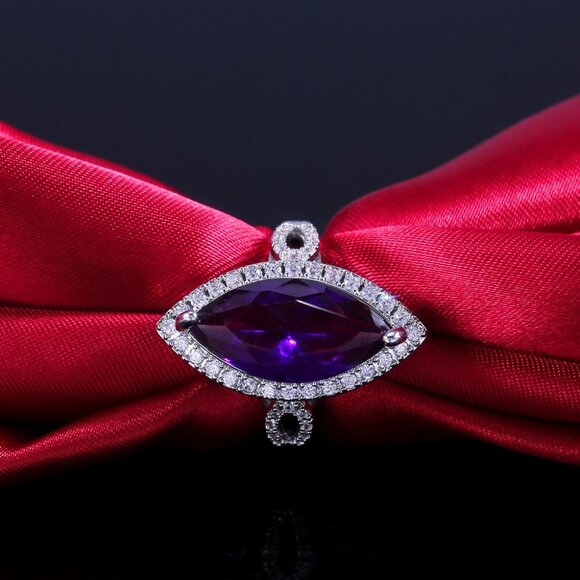 💍 Vintage Noble Royal Purple Marquis Gem Zircon Rings for Women, INDN8232 - Picture 4 of 7